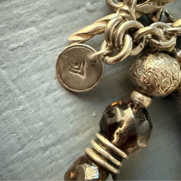 Silpada 925 Sterling Silver Smoky Quartz Beaded Bracelet - Picture 6 of 10